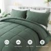 imageDOWNCOOL Queen Comforter Set All Season Queen Bed Set with 2 Pillow Cases3 Pieces Bedding Sets Queen Down Alternative Black Comforters Queen Size88quotx90quotSage Green