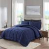 imageDOWNCOOL Queen Comforter Set All Season Queen Bed Set with 2 Pillow Cases3 Pieces Bedding Sets Queen Down Alternative Black Comforters Queen Size88quotx90quotNavy