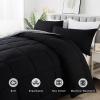 imageDOWNCOOL Queen Comforter Set All Season Queen Bed Set with 2 Pillow Cases3 Pieces Bedding Sets Queen Down Alternative Black Comforters Queen Size88quotx90quotBlackGrey