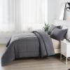 imageDOWNCOOL Queen Comforter Set All Season Queen Bed Set with 2 Pillow Cases3 Pieces Bedding Sets Queen Down Alternative Black Comforters Queen Size88quotx90quotGrey