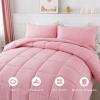 imageDOWNCOOL Queen Comforter Set All Season Queen Bed Set with 2 Pillow Cases3 Pieces Bedding Sets Queen Down Alternative Black Comforters Queen Size88quotx90quotPink