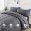 imageDOWNCOOL Queen Comforter Set All Season Queen Bed Set with 2 Pillow Cases3 Pieces Bedding Sets Queen Down Alternative Black Comforters Queen Size88quotx90quotGrey