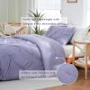 imageDOWNCOOL Twin Comforter Set  2Piece Cute Pinch Pleat Bed Set All Season Soft Fluffy Pintuck Bedding Comforter Sets Lightweight Down Alternative Pink Comforter Twin ampamp 1 PillowcaseLavender Purple