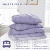 imageDOWNCOOL Twin Comforter Set  2Piece Cute Pinch Pleat Bed Set All Season Soft Fluffy Pintuck Bedding Comforter Sets Lightweight Down Alternative Pink Comforter Twin ampamp 1 PillowcaseLavender Purple