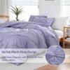 imageDOWNCOOL Twin Comforter Set  2Piece Cute Pinch Pleat Bed Set All Season Soft Fluffy Pintuck Bedding Comforter Sets Lightweight Down Alternative Pink Comforter Twin ampamp 1 PillowcaseLavender Purple