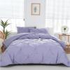 imageDOWNCOOL Twin Comforter Set  2Piece Cute Pinch Pleat Bed Set All Season Soft Fluffy Pintuck Bedding Comforter Sets Lightweight Down Alternative Pink Comforter Twin ampamp 1 PillowcaseLavender Purple