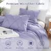 imageDOWNCOOL Twin Comforter Set  2Piece Cute Pinch Pleat Bed Set All Season Soft Fluffy Pintuck Bedding Comforter Sets Lightweight Down Alternative Pink Comforter Twin ampamp 1 PillowcaseLavender Purple