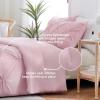 imageDOWNCOOL Twin Comforter Set  2Piece Cute Pinch Pleat Bed Set All Season Soft Fluffy Pintuck Bedding Comforter Sets Lightweight Down Alternative Pink Comforter Twin ampamp 1 PillowcasePink