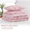 imageDOWNCOOL Twin Comforter Set  2Piece Cute Pinch Pleat Bed Set All Season Soft Fluffy Pintuck Bedding Comforter Sets Lightweight Down Alternative Pink Comforter Twin ampamp 1 PillowcasePink