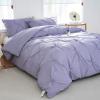 imageDOWNCOOL Twin Comforter Set  2Piece Cute Pinch Pleat Bed Set All Season Soft Fluffy Pintuck Bedding Comforter Sets Lightweight Down Alternative Pink Comforter Twin ampamp 1 PillowcaseLavender Purple