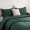 imageDOWNCOOL Dark Green Twin Quilt Bedding Set 2 Pieces Leaf Texture Pattern Lightweight Bedspread Coverlet All Season Ultra Soft Twin Size Quilt 68quotx86quot ampamp 1 Pillow Sham01 Dark Green