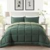 imageDOWNCOOL Queen Comforter Set All Season Queen Bed Set with 2 Pillow Cases3 Pieces Bedding Sets Queen Down Alternative Black Comforters Queen Size88quotx90quotDouble Green