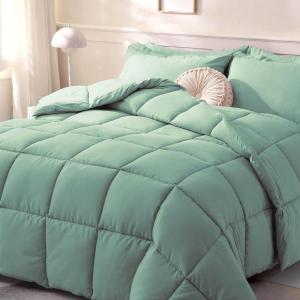 imageDOWNCOOL Comforters Queen Size Duvet InsertBlack All Season Duvet Lightweight Quilt Down Alternative Hotel Comforter with Corner Tabs Black Queen 88x92 InchesSage Green