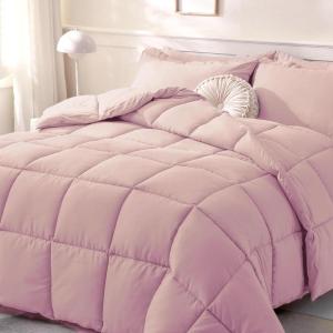 imageDOWNCOOL Comforters Queen Size Duvet InsertBlack All Season Duvet Lightweight Quilt Down Alternative Hotel Comforter with Corner Tabs Black Queen 88x92 InchesPink