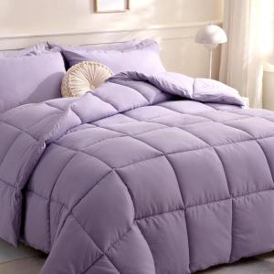 imageDOWNCOOL Comforters Queen Size Duvet InsertBlack All Season Duvet Lightweight Quilt Down Alternative Hotel Comforter with Corner Tabs Black Queen 88x92 InchesLavender Purple