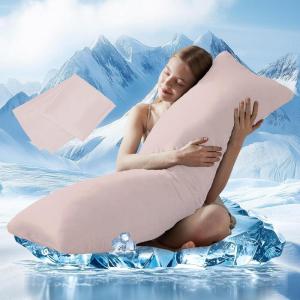 imageDOWNCOOL Luxury Full Body Pillow Insert with Fiber Cover  Ultra Soft Body Pillow for Sleeping  Breathable Long Bed Pillow Insert 20quotx54quotPink with CoverCoolingpink
