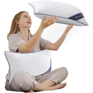 imageDOWNCOOL Throw Pillow Inserts Pack of 2  16 x 16 White Square Pillow Inserts for Sofa Bed  Indoor Decorative Couch Pillows2 Pack Down Alternative