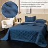 imageDOWNCOOL Black Queen Quilt Bedding Set 3 Pieces Soft Lightweight Bedspread Coverlet Ultrasonic Microfiber Quilt Set All Season Queen Size Quilt90quotx96quot ampamp 2 Pillow Shams20quotx26quot2quot02 Blue