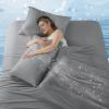 imageDOWNCOOL 4Piece Cooling Sheet Set King Size Cooling Bed Sheets for Hot Sleepers and Night Sweats QMaxgt04 Soft amp Breathable Summer Bedding Sheets Deep Pocket Up to 15 GreyGrey
