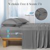 imageDOWNCOOL 4Piece Cooling Sheet Set King Size Cooling Bed Sheets for Hot Sleepers and Night Sweats QMaxgt04 Soft amp Breathable Summer Bedding Sheets Deep Pocket Up to 15 GreyGrey
