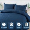imageDOWNCOOL Navy Quilt Sets Queen with 2 Pillow Cases  3 Pieces Quilt Sets  Soft Bedspread Coverlet Bed Cover for All Season  Queen Size 90x96
