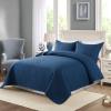 imageDOWNCOOL Navy Quilt Sets Queen with 2 Pillow Cases  3 Pieces Quilt Sets  Soft Bedspread Coverlet Bed Cover for All Season  Queen Size 90x96