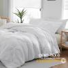 imageDOWNCOOL Queen Comforter Set  3 Pieces Cute Pinch Pleat Bed Set Soft Fluffy Comforters Queen Size White Down Alternative Queen Size Comforter Sets for All Season 1 Comforter amp 2 Pillowcases