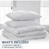 imageDOWNCOOL Queen Comforter Set  3 Pieces Cute Pinch Pleat Bed Set Soft Fluffy Comforters Queen Size White Down Alternative Queen Size Comforter Sets for All Season 1 Comforter amp 2 Pillowcases