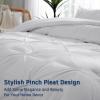 imageDOWNCOOL Queen Comforter Set  3 Pieces Cute Pinch Pleat Bed Set Soft Fluffy Comforters Queen Size White Down Alternative Queen Size Comforter Sets for All Season 1 Comforter amp 2 Pillowcases