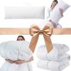 imageDOWNCOOL 1 Comforter Queen Size and 1 Body Pillow InsertDown Alternative Hotel Comforter with Corner Tabs