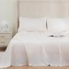 imageDOWNCOOL King Size Sheets Set Cooling Cooling Bed Sheets for Hot Sleepers QMaxgt04 15 Deep Pocket 4Piece Cream White King Sheet Set
