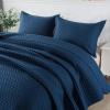 imageDOWNCOOL Navy Quilt Sets Queen with 2 Pillow Cases  3 Pieces Quilt Sets  Soft Bedspread Coverlet Bed Cover for All Season  Queen Size 90x96