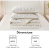 image:imageDOWNCOOL Velvet Quilt Set Queen Size 3 Pieces Soft Lightweight Quilted Velvet Bedspread Coverlet Bedding with 2 Pillow Shams for All Season Olive GreenCream White