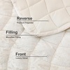 image:imageDOWNCOOL Velvet Quilt Set Queen Size 3 Pieces Soft Lightweight Quilted Velvet Bedspread Coverlet Bedding with 2 Pillow Shams for All Season Olive GreenCream White