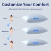 image:imageDOWNCOOL Cooling Pillow Queen Size Set of 2 Adjustable Shredded Memory Foam Pillows for Sleeping Cool Bed Pillows for Hot Sleepers Supportive Firm Pillow for Side Back Stomach Sleepers 20X30Standard Pack of 2