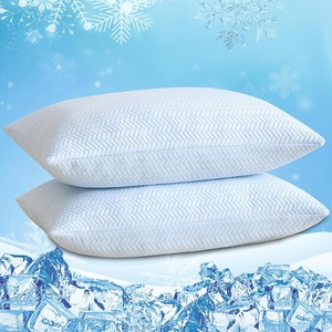 image:imageDOWNCOOL Cooling Pillow Queen Size Set of 2 Adjustable Shredded Memory Foam Pillows for Sleeping Cool Bed Pillows for Hot Sleepers Supportive Firm Pillow for Side Back Stomach Sleepers 20X30Queen Pack of 2
