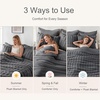 image:imageDOWNCOOL 2in1 Faux Rabbit Fur Queen Comforter Set 6 Piece Pink Fluffy Bedding Set with Detachable Plush Blanket and Comforter Includes 2 Pillow Shams amp CasesAll SeasonGrey