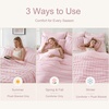 image:imageDOWNCOOL 2in1 Faux Rabbit Fur Queen Comforter Set 6 Piece Pink Fluffy Bedding Set with Detachable Plush Blanket and Comforter Includes 2 Pillow Shams amp CasesAll SeasonPink